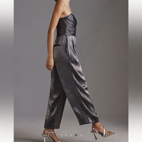 Anthropologie Strapless Shine Jumpsuit - Picture 4 of 5